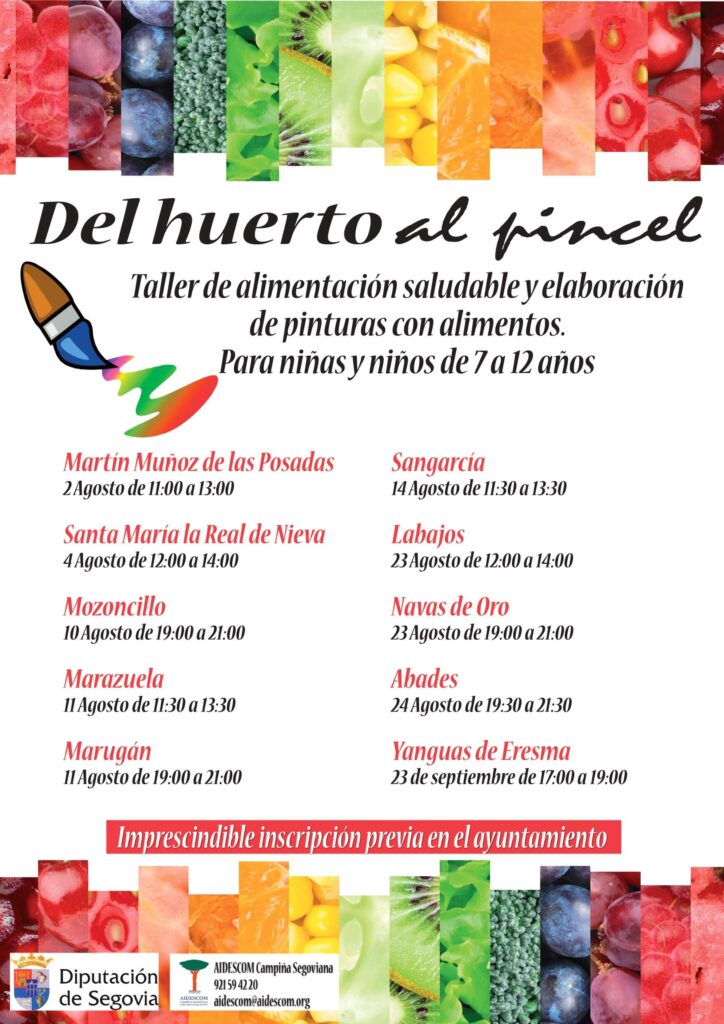 Talleres DEL HUERTO AL PINCEL. Cartel general