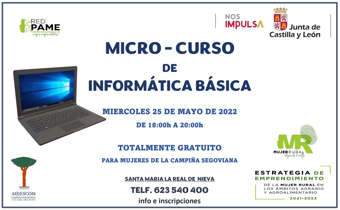 MICRO CURSO DE INFORMÁTICA BÁSICA PARA MUJERES DE LA CAMPIÑA SEGOVIANA