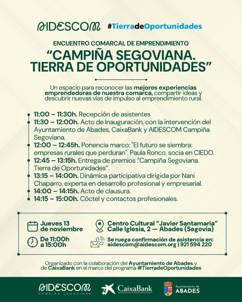 Programa del Encuentro Comarcal de Emprendimiento